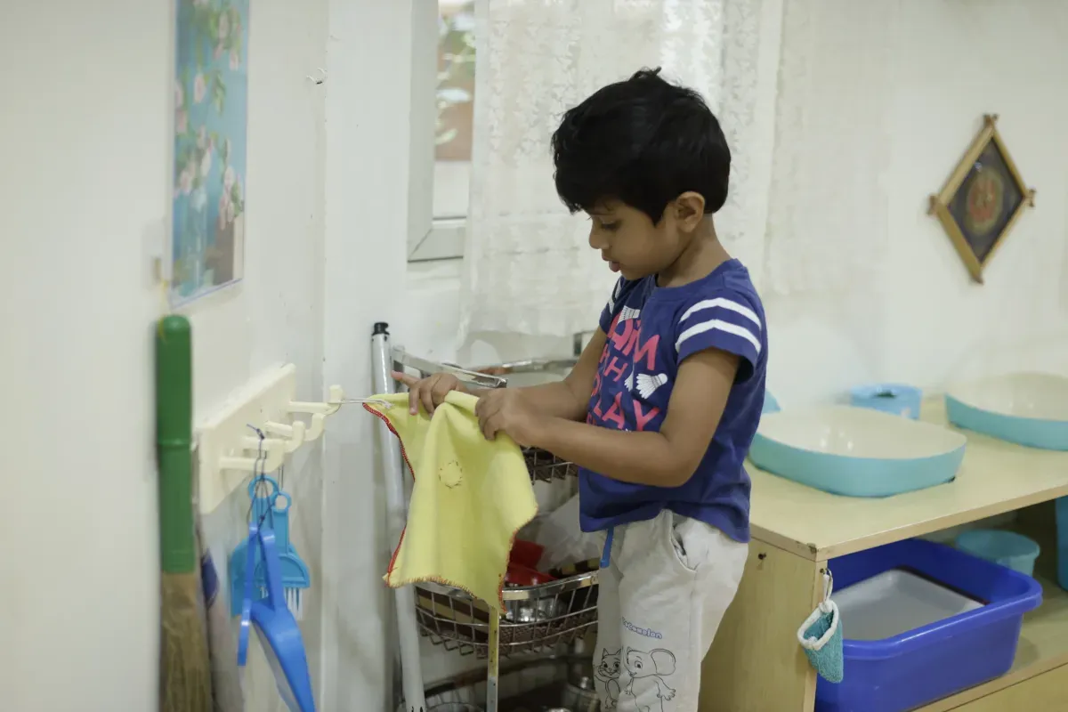 Drying clothes activity
